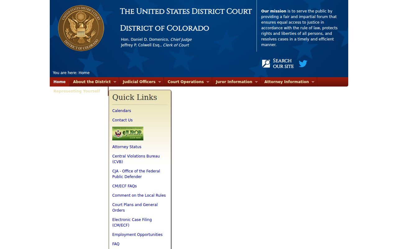 United States District Court for the District of Colorado website